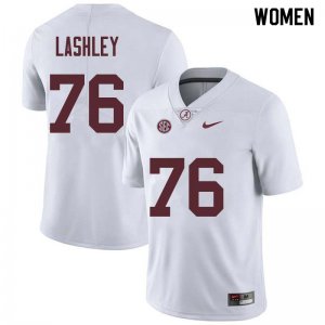 NCAA Women's Alabama Crimson Tide #76 Scott Lashley Stitched College Nike Authentic White Football Jersey TF17K33ZI